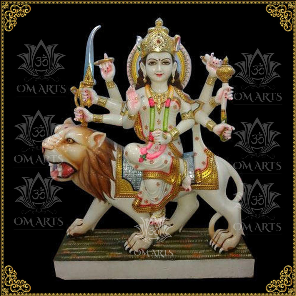 Marble Goddess Durga Statue