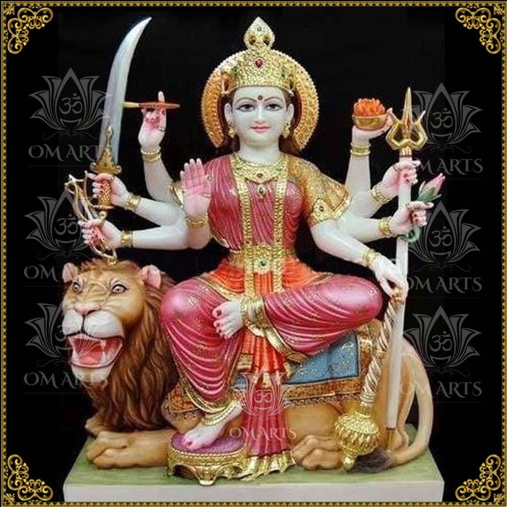 Marble Goddess Durga Statue