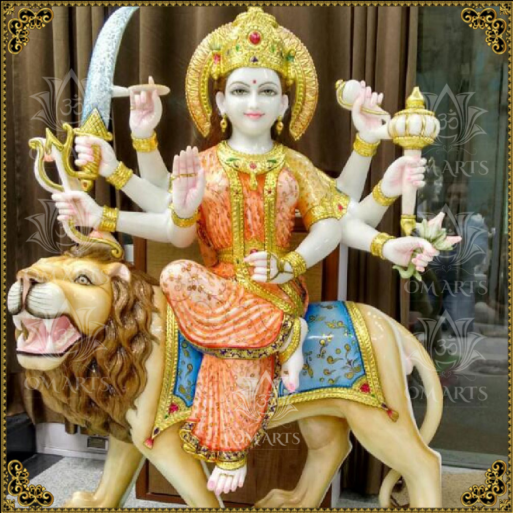 Multi Colored Durga Maa Murti