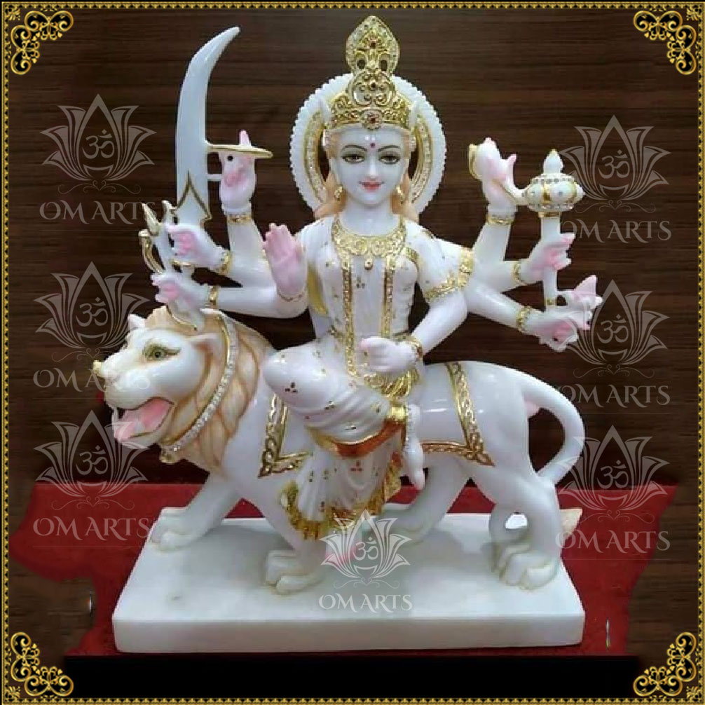 White Marble Durga Maa Statue
