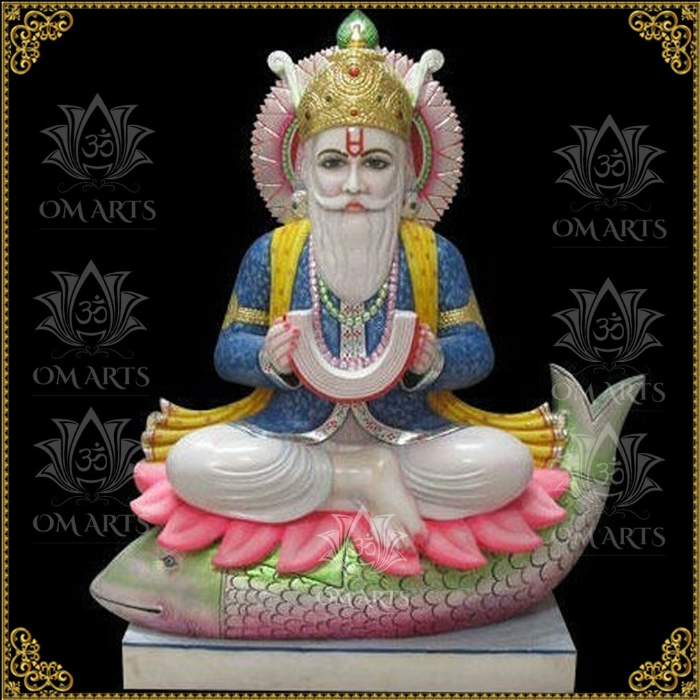 Marble Jhulelal Statue