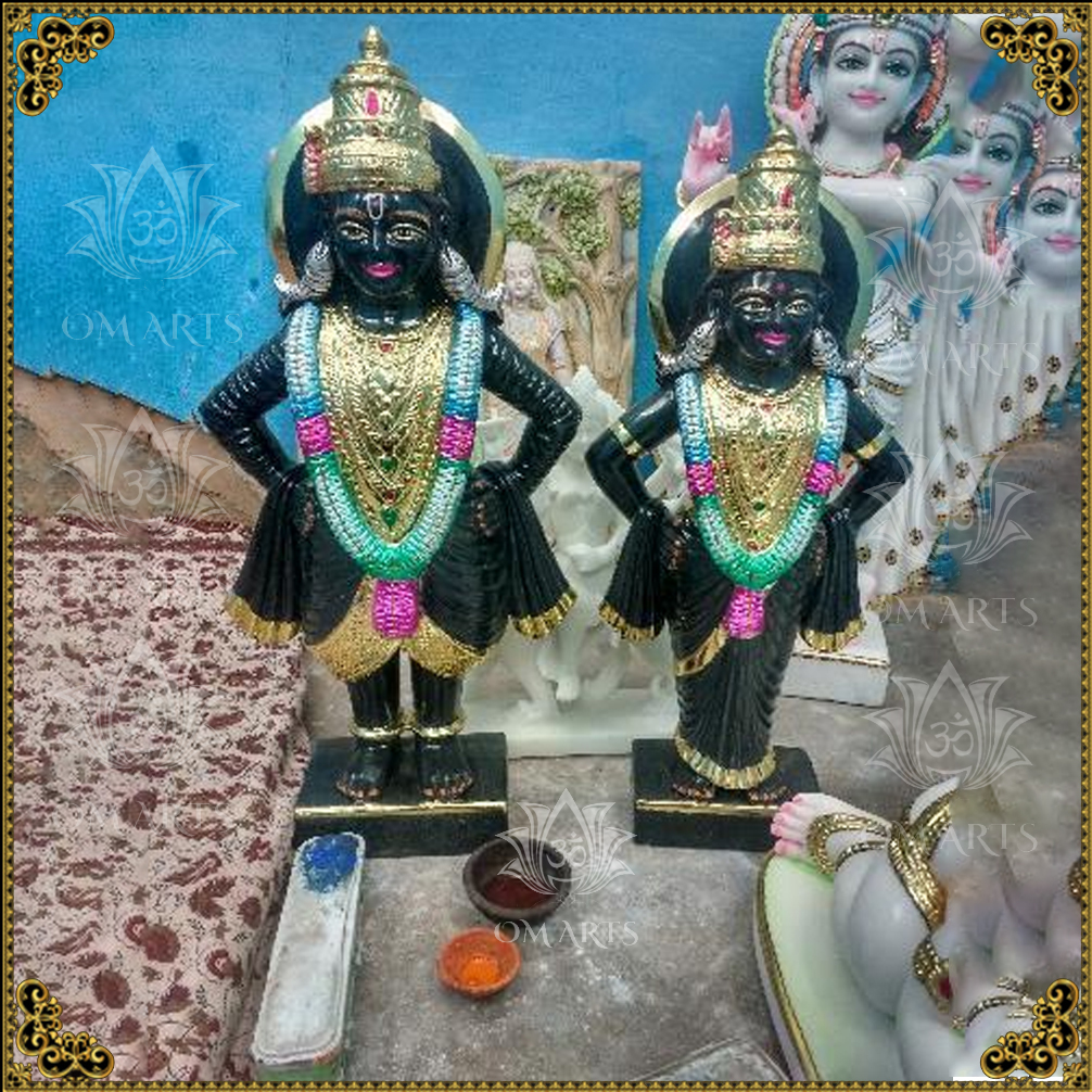 Vitthal Rukmini Marble Statue