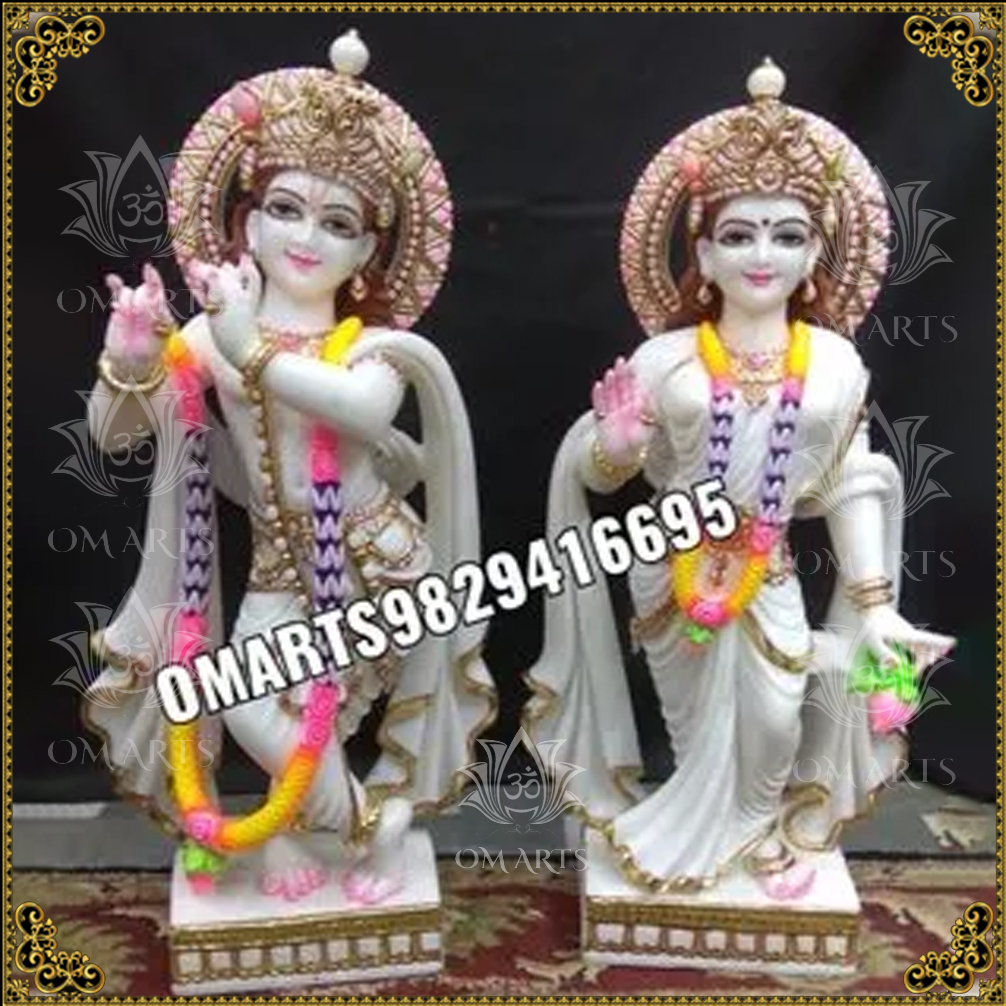 Radha Krishna Marble Statue