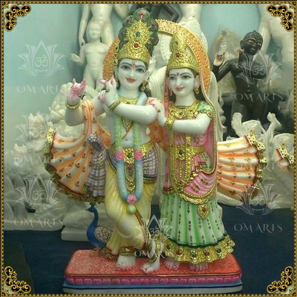 Radha Krishna Marble Statue