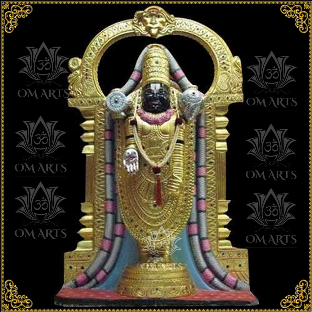 Golden Color Triupati Balaji Marble Statue