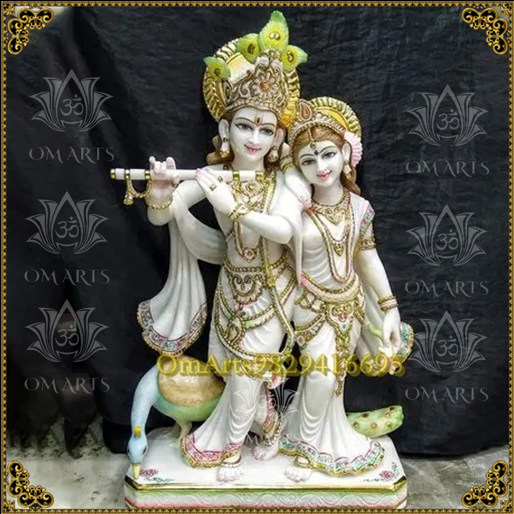 Decorative Jugal Radha Krishna Marble Statue