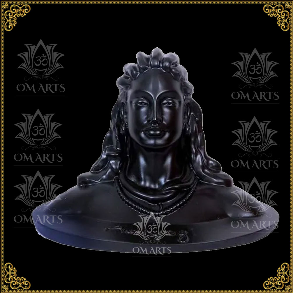 Black Marble Adiyogi Shiva Statue
