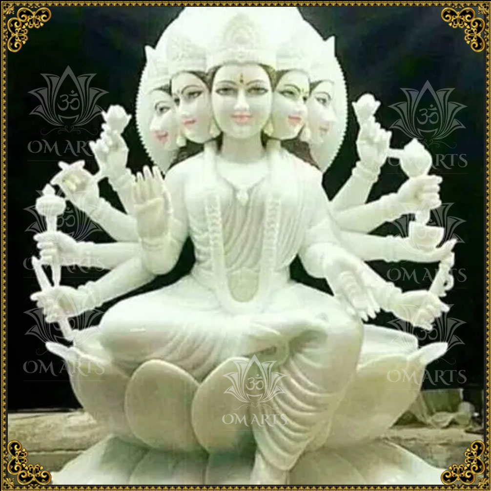 Marble Panchmukhi Gayatri Maa Statue