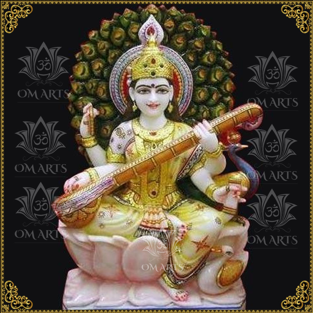 Marble Saraswati Moorti
