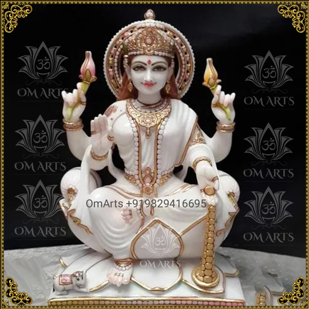 White Marble Laxmi Maa Statue