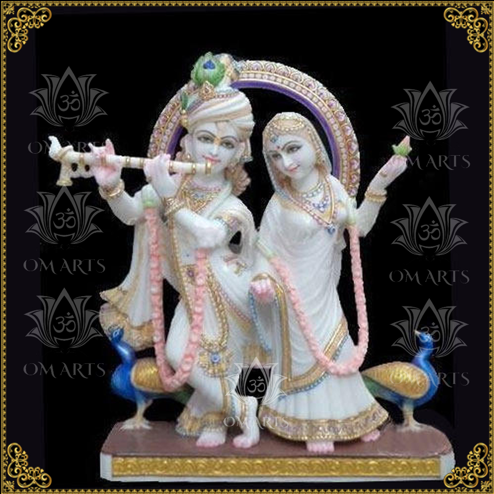 Marble Radha Krishna God Statue
