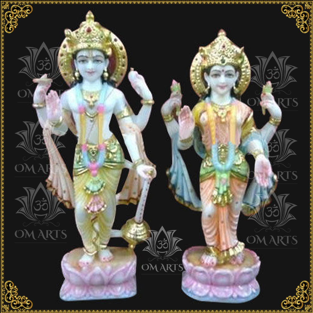 Vishnu Laxmi Makrana Marble Statue