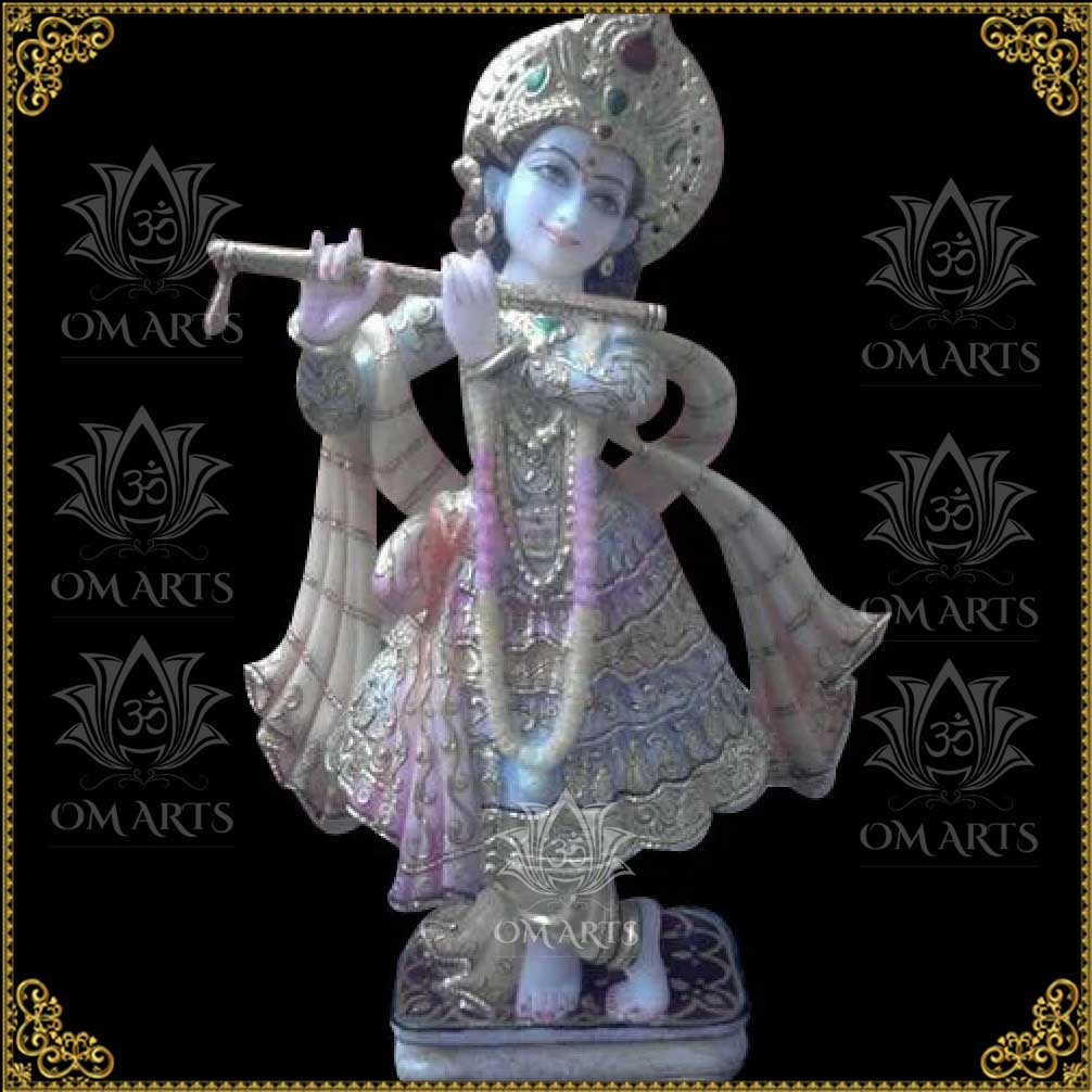 White Marble Krishna Statue